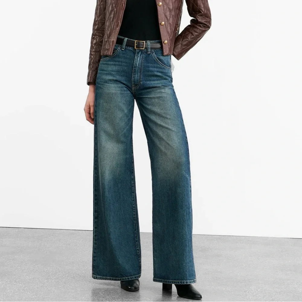 Nili Lotan Dark Blue Flare Jeans - Picture 1 of 7